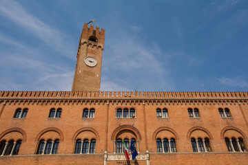 Civic Tower, Torre Civica, and the 13th century Palazzo del Podesta in Piazza dei Signori in the...