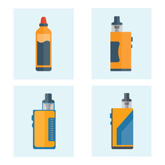 Electronic Vape Clip Art Set, Flat Illustration Colorful, And Premium Vector. Free Download And Vector File.