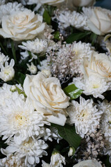 bouquet of white roses
