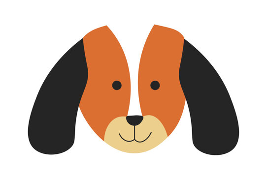 Pet character portrait, dog with long ears vector
