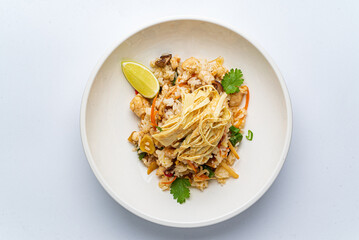 fried rice with eat and vegetables