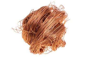 copper wire isolated on white background