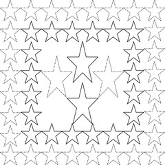 Vector line stars square style for background wallpaper and seamless artwork illustration texture of vector graphic design isolated flat trendy design for cotton beautiful pattern colorful fabric