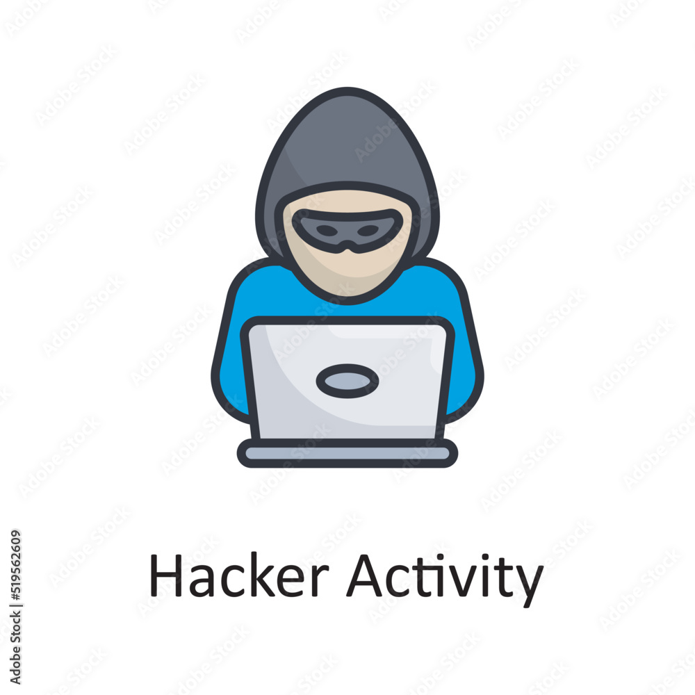 Poster hacker activity vector filled outline icon design illustration. miscellaneous symbol on white backgr