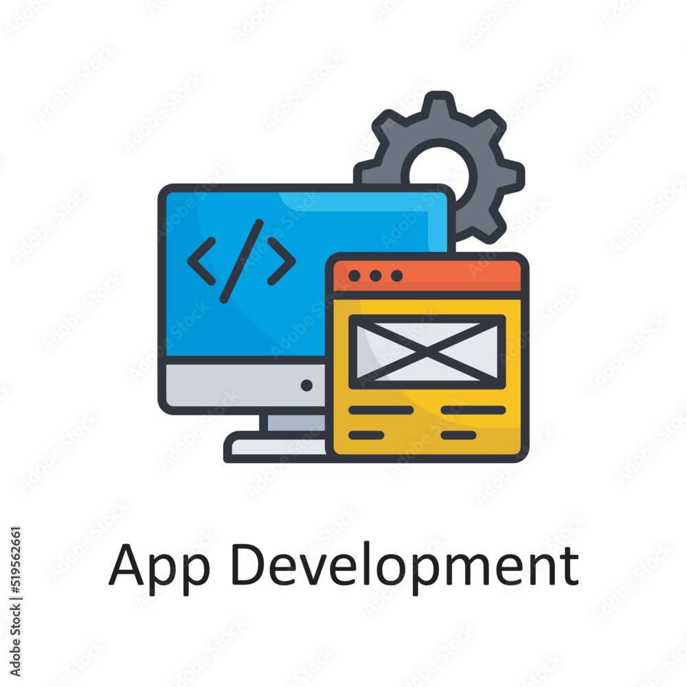 Poster app development vector filled outline icon design illustration. miscellaneous symbol on white backgr