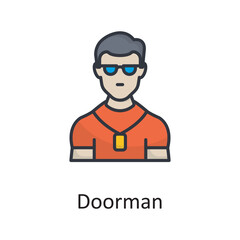 Doorman vector filled outline Icon Design illustration. Miscellaneous Symbol on White background EPS 10 File