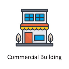 Obraz premium Commercial Building vector filled outline Icon Design illustration. Miscellaneous Symbol on White background EPS 10 File