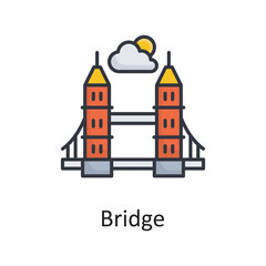 Bridge vector filled outline Icon Design illustration. Miscellaneous Symbol on White background EPS 10 File