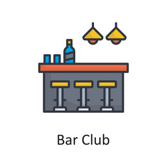 Bar Club vector filled outline Icon Design illustration. Miscellaneous Symbol on White background EPS 10 File