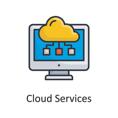 Cloud Services vector filled outline Icon Design illustration. Miscellaneous Symbol on White background EPS 10 File