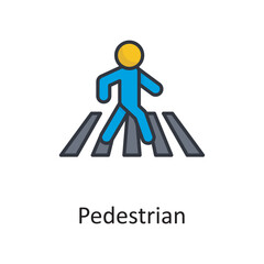 Pedestrian vector filled outline Icon Design illustration. Miscellaneous Symbol on White background EPS 10 File