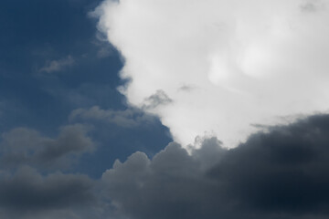 Fototapeta na wymiar Gray clouds cover the dark blue sky weather change bad weather rain clouds background nature