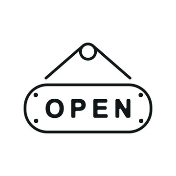 Shop Open Icon - Editable Stroke