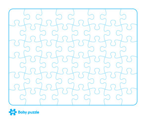 Vector baby puzzle template. 24 pieces. Isolated on white background
