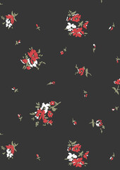 Mixed floral pattern design on plain base 