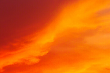 Red-orange sunset bright clouds sky color nature background