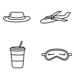 road travel flat collection icons, travel flat icons including road signs, traffic transport and maps