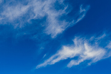 Naklejka na ściany i meble Blue sky nature white clouds background weather wind air atmosphere