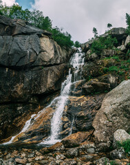waterfall in the mountains, Ergaki Nature Park