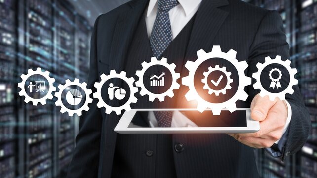 Productivity and production capacity concept.  Industrial management in efficiency and efficient process. Capacity planning and utilization. Operational excellence.