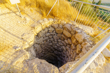 Ancient water well, in Tel Lachish