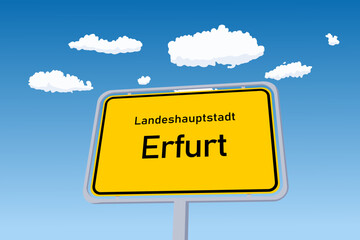 Erfurt city sign in Germany