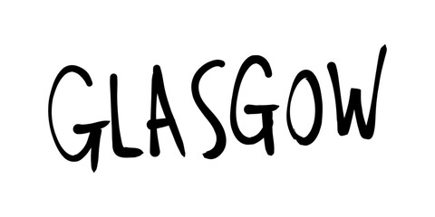 Glasgow city name handwriting