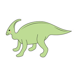 Cute baby dinosaur. Prehistoric character in doodle style.