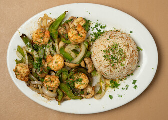shrimp and vegetable saute with rice