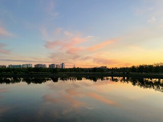 Sunset over the river