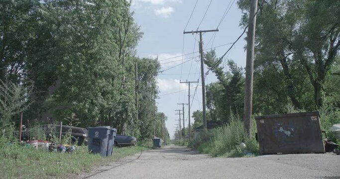 wide day exterior of low income neighborhood