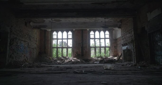wide day interior of abandoned building