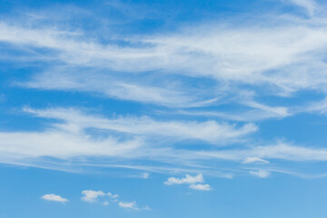 Cirrus Cumulus White Clouds Blue Sky Background Nature Wind Weather Atmosphere Air Fluffy