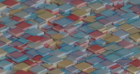 colorful cubes abstract geometric background 3d illustration