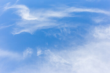 Naklejka na ściany i meble Sky blue clouds white heaven natural background weather wind atmosphere