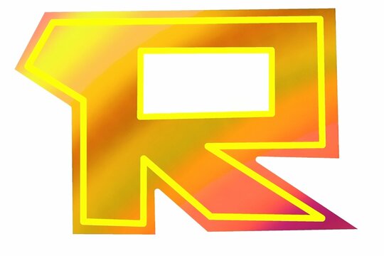 letter R yellow 
