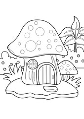 Garden Fairies and Mushrooms Theme Coloring Pages A4 for Kids and Adult