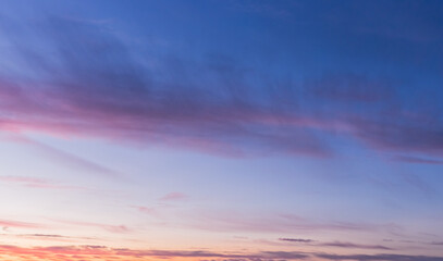 Dark evening colored clouds sunset sky natural background beautiful landscape summer