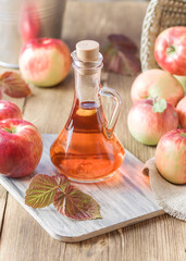 Apple cider vinegar, fermented product. Homemade fruit salad dressing