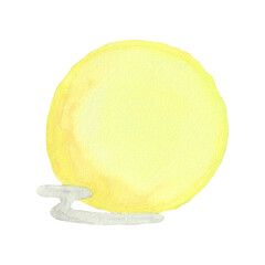 アナログ水彩画の満月　薄め