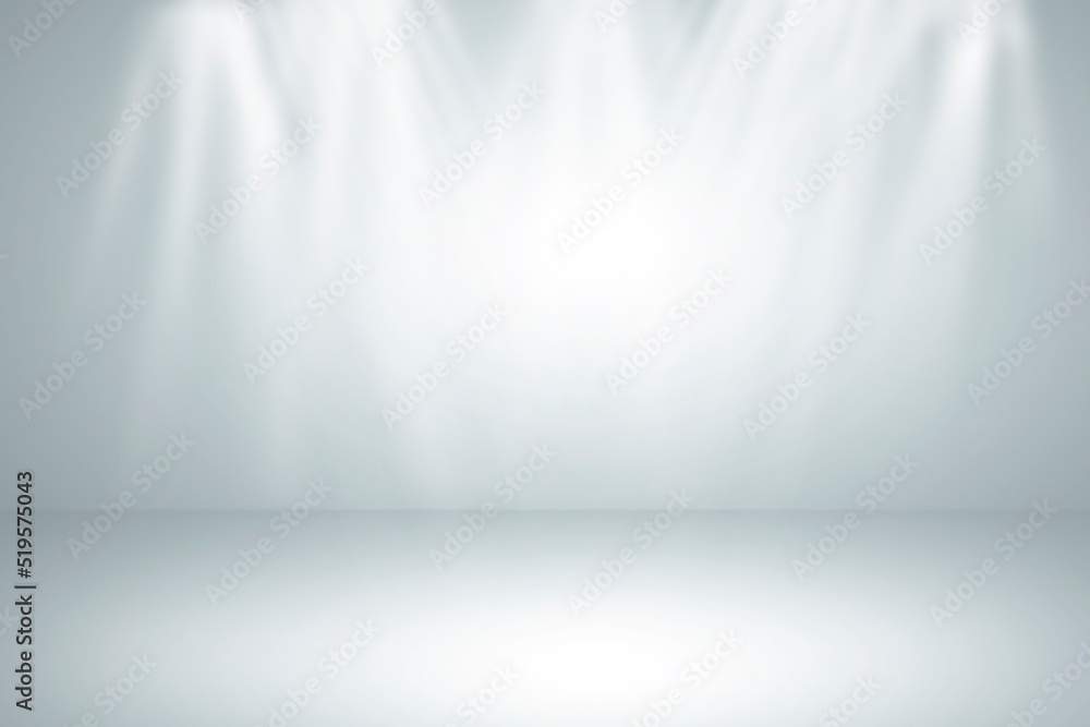 Poster Abstract gray studio gradient wall and floor background in empty room with spotlight light for product display, stage, template banner graphic creative, smooth backdrop texture wallpaper
