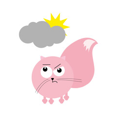 ANGRY PINK CAT ILLUSTRATION