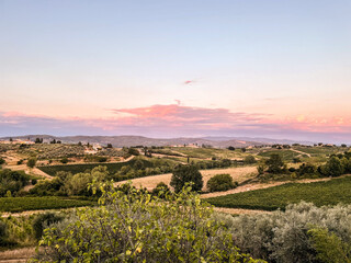 Fototapeta na wymiar Die Toskana bei Sonnenuntergang