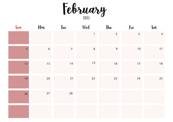 2023 February month calendar starting on Sunday