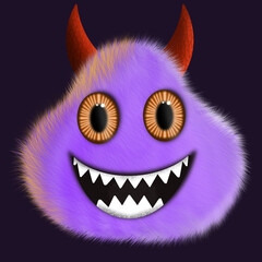 Fototapeta na wymiar Cute monster, color character. funny design element 3D