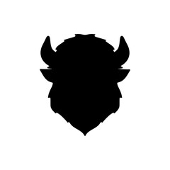 Bison Head Silhouette Vector Logo Icon Illustration On White Background © Ind studio