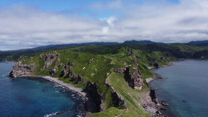 Obraz premium Japan Hokkaido Sea Mountain Nature