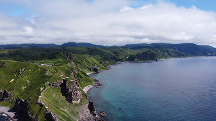 Fototapeta na wymiar Japan Hokkaido Sea Mountain Nature