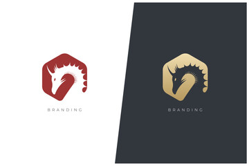Dragon Mythical Animals Vector Logo Concept Design
