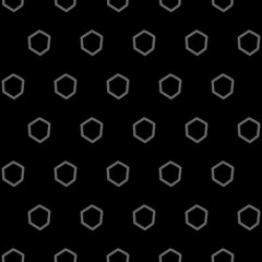 Vector. The texture of the contour hexagon. Black and white geometric seamless pattern. Mosaic abstract background. Hexagonal repeating hand drawn geometric polygon texture.